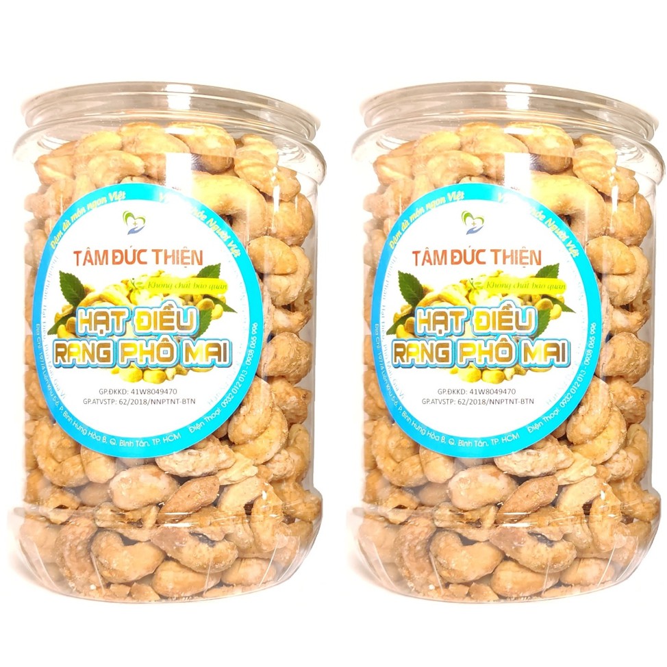 [Tặng Hộp Đậu]Combo Nửa KG Hạt Điều Phô Mai[Nguyên Liệu Sạch]Tâm Đức Thiện(2 x 250GR)