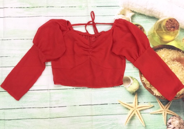 Áo croptop trễ vai hot (hình thật chụp kế)