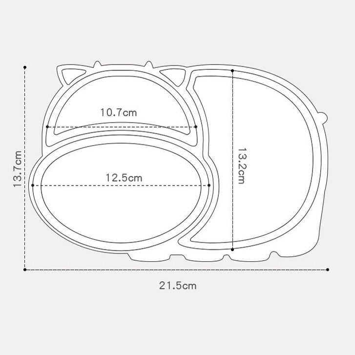 Khay ăn dặm silicon chống lật hình con bò sữa đáng yêu dành cho bé