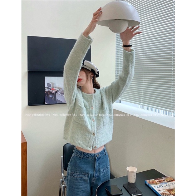 ÁO LEN CARDIGAN DÁNG CROPOP