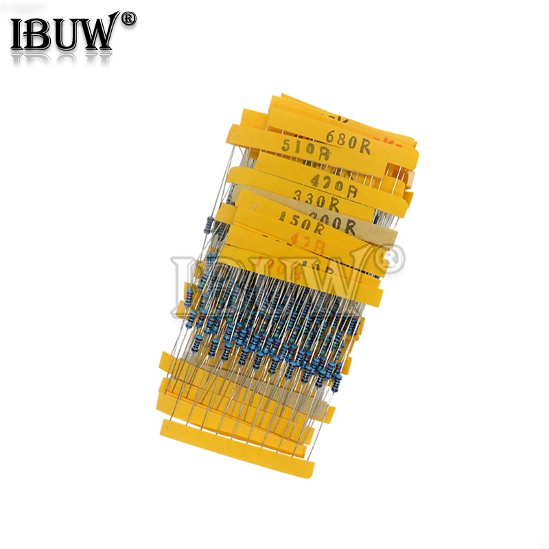 Bộ 300 Điện Trở Màng Kim Loại 1/4w 1% 10-1M Ohm 30Kinds*10 Cái=300 Cái