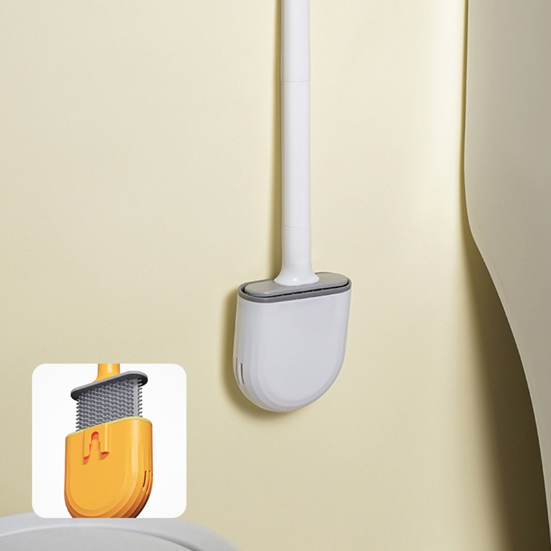Bộ Bàn Chải Chà Toilet Bằng Nhựa Mềm Với Tay Cầm Dài Chống Trượt