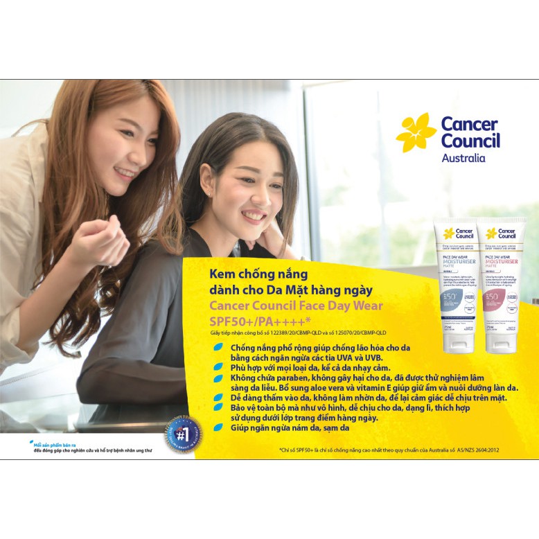 Kem chống nắng phổ rộng Cancer Council Face Day Wear Invisible SPF 50+/ PA ++++