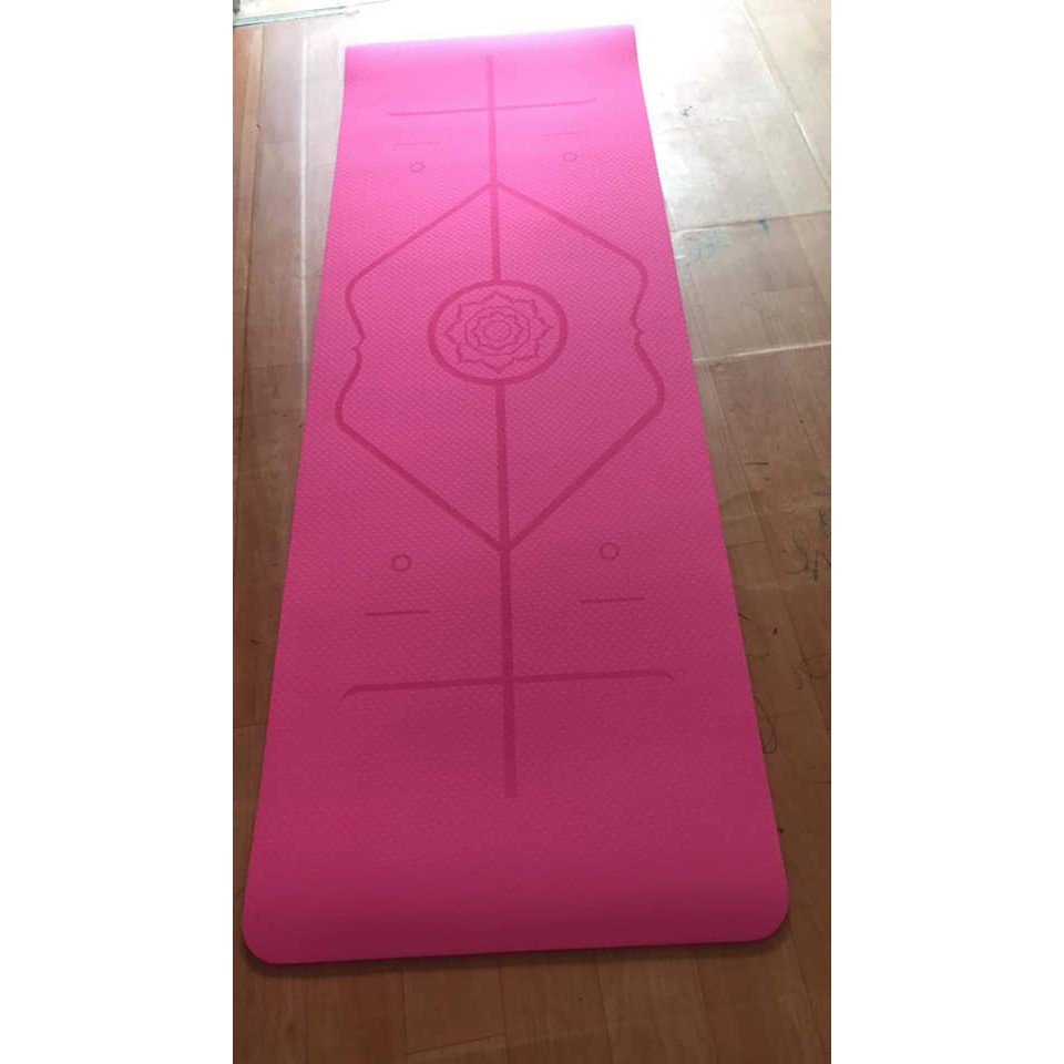 Thảm Tập Yoga Định Tuyến TPE Dầy  8mm 1 Lớp Cao Cấp Loại 1 (Tặng kèm dây buộc thảm).Túi chống nước!Hàng mới 2021