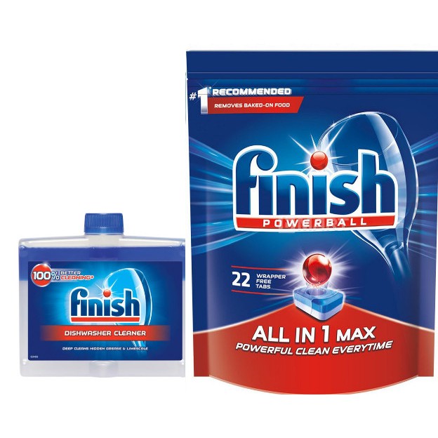 Combo viên rửa bát finish All in one 22 Viên + Nước vệ sinh máy rửa bát