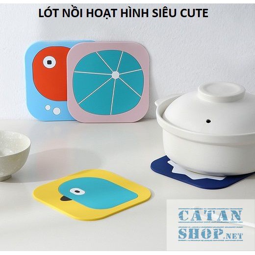 Combo 4 Miếng lót nồi CUTE Silicon Chịu Nhiệt Tốt Chống Trượt thân thiện với môi trường (giao màu ngẫu nhiên)