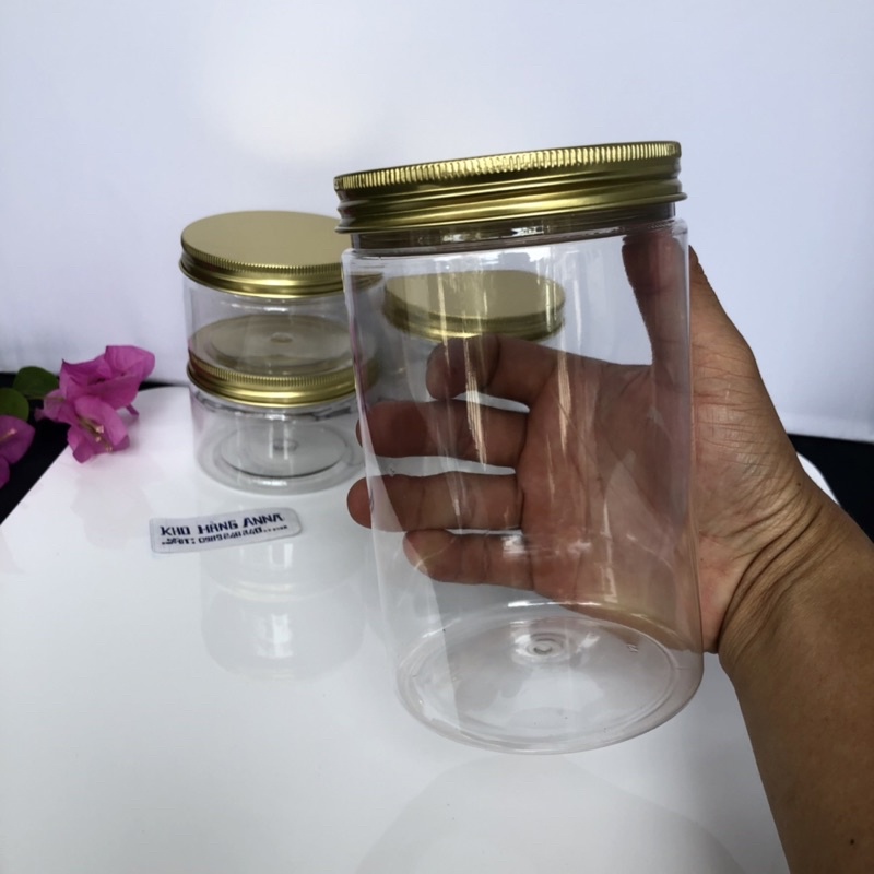 HỦ NHỰA NẮP TRẮNG CHIẾT MĨ PHẨM - LỌ HỦ PET TRONG SUỐT 50g / 100gr / 200g / 250g / 300g / 500g Đựng thực phẩm bánh