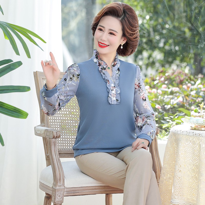 ÁO VOAN CỔ NƠ, ÁO HỌA TIẾT CỔ NƠ, HỌA TIẾT TAY ÁO SANG TRỌNG, QUÀ TẶNG Ý NGHĨA CHO MẸ, ĐỒ NGƯỜI TRUNG NIÊN 2021