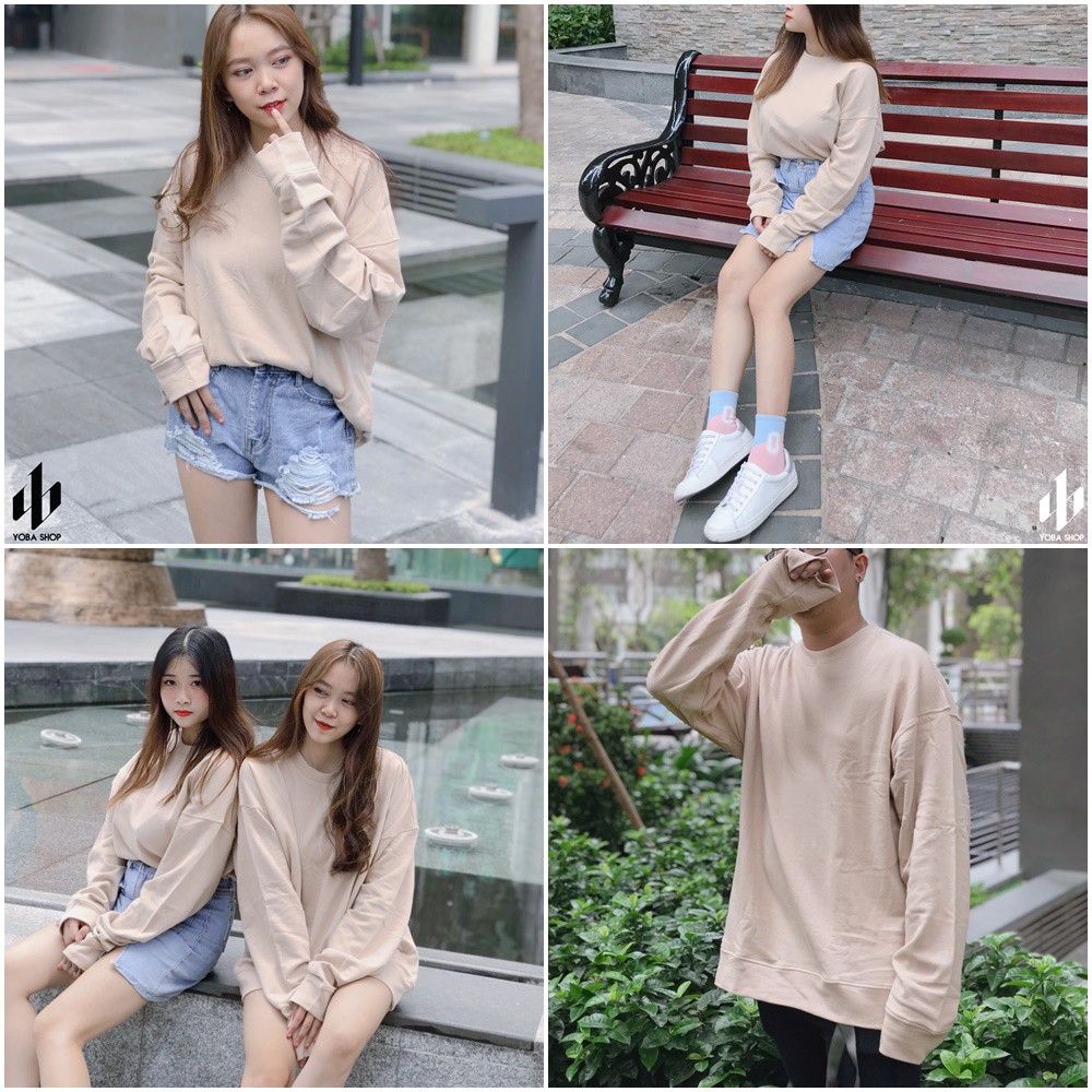 ÁO TAY DÀI SWEATER NỈ TRƠN ĐỦ MÀU (HÌNH THẬT 100%) | BigBuy360 - bigbuy360.vn