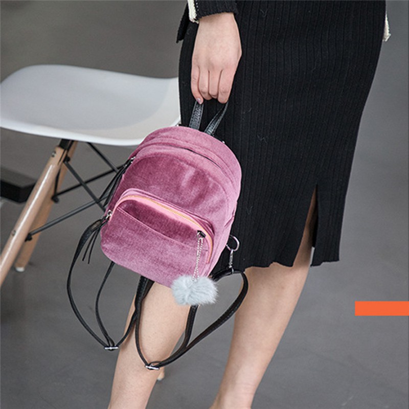 Balo bằng nhung dễ thương xinh xắn nhỏ gọn dành cho nữ