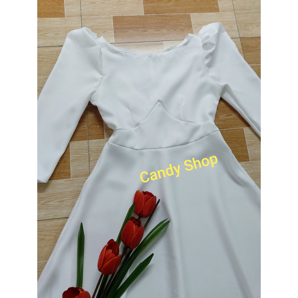 Đầm dạ hội tay nhúng phồng chuẩn mẫu | BigBuy360 - bigbuy360.vn