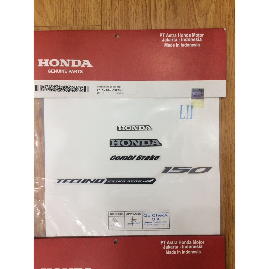 TEM GIẤY VARIO TRẮNG CHÍNH HÃNG HONDA INDO