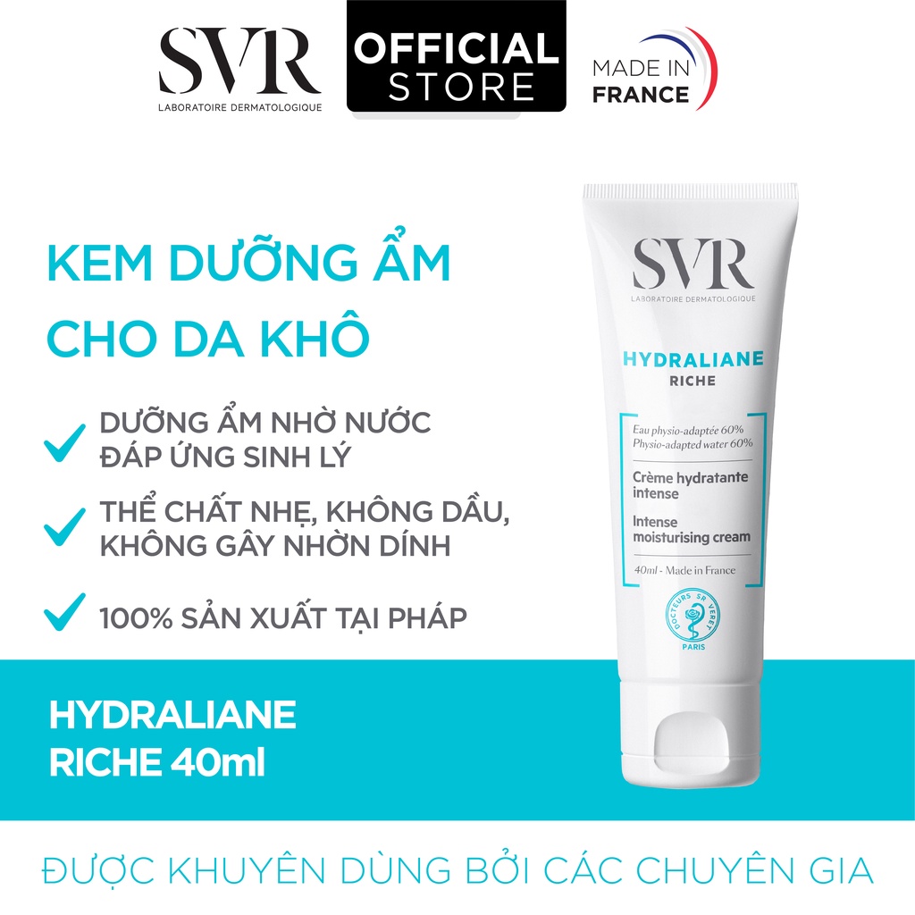 Kem dưỡng ẩm cho da khô đến rất khô, dành cho mặt và cổ SVR HYDRALIANE Riche 40ml