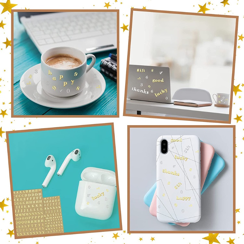 1 Tờ Sticker Dán Trang Trí DIY Hình Chữ Cái Và Số Kích Thước 4mm 9mm