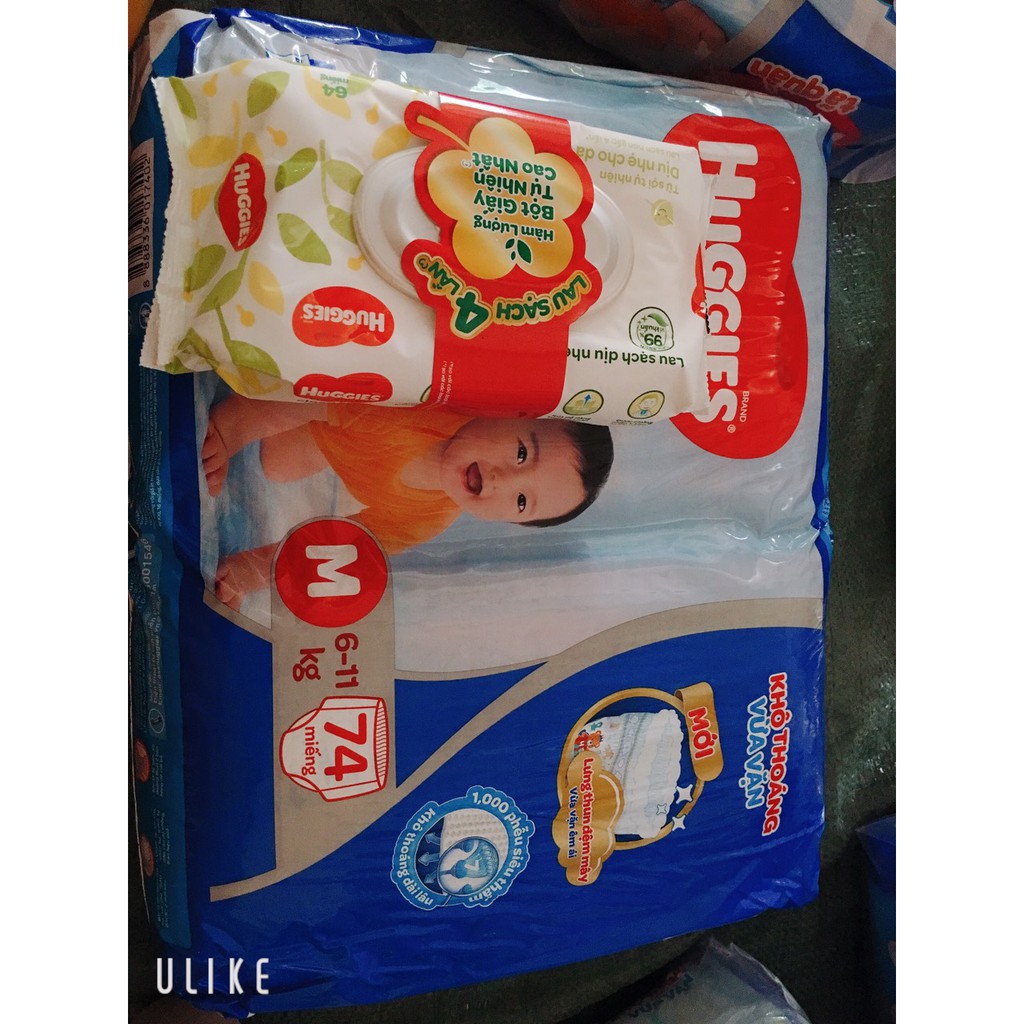 [Mẫu mới] tã quần tã dán huggies  đệm mây 4 chiều M74 L68 XL62 XXL56 kèm quà tặng