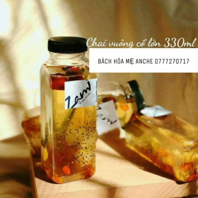 Combo 3 Chai 330ml Cổ Rộng Vuông Hoặc Tròn Đựng Chè Dưỡng Nhan | BigBuy360 - bigbuy360.vn