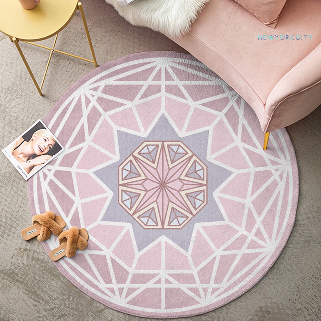 Thảm Lót Sàn Hình Tròn In Họa Tiết Độc Đáo Thoải Mái Chống Trượt / Mài Mòn Tiện Dụng Cho Gia Đ
