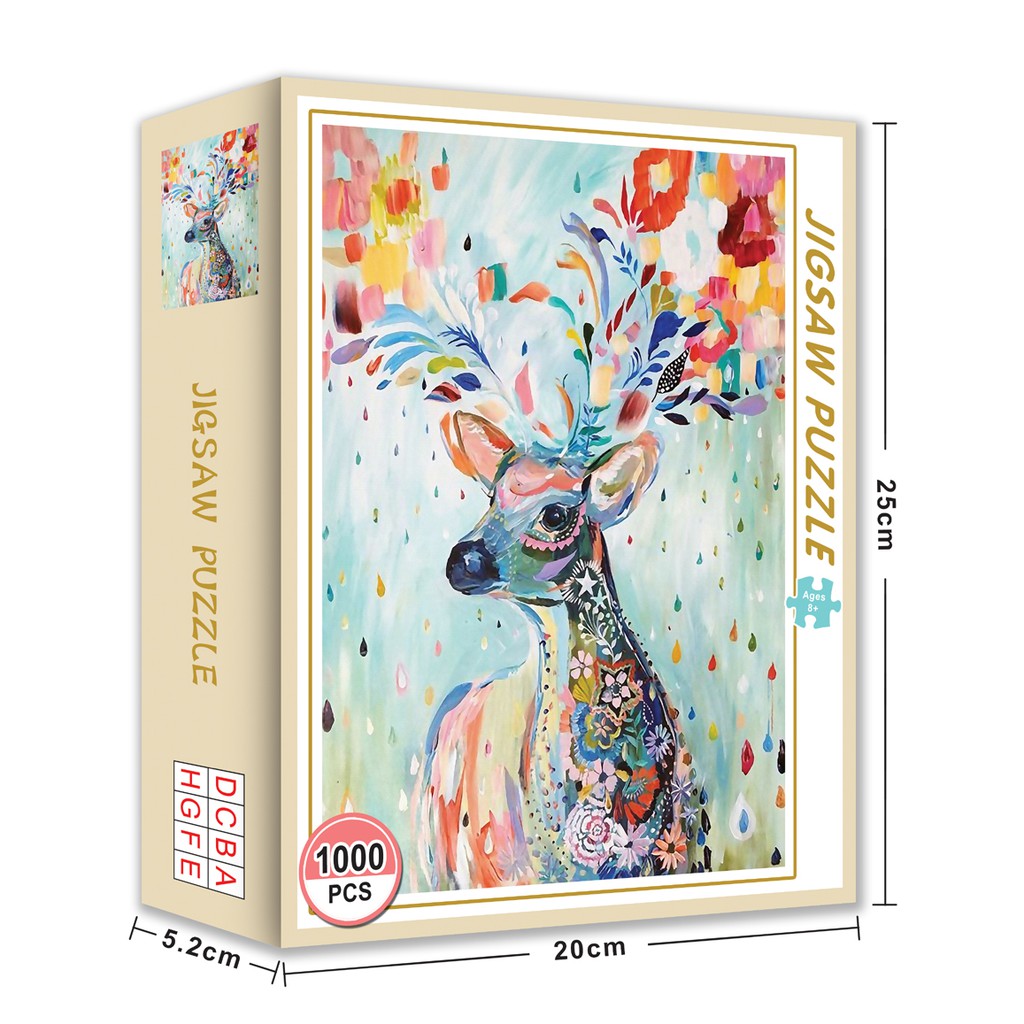 Bộ Tranh Ghép Xếp Hình 1000 Pcs Jigsaw Puzzle Hưu Ngũ Sắc Thú Vị Cao Cấp-H17