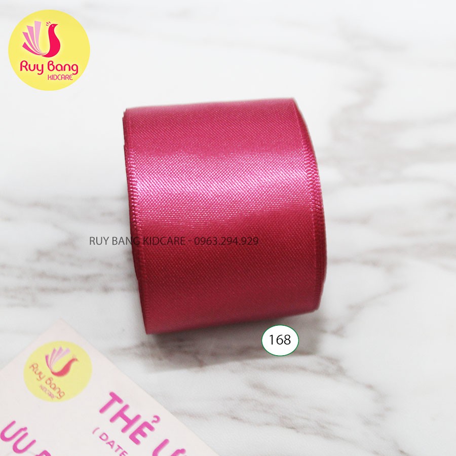 [Mã SKAMLTSM9 giảm 10% đơn 99K] Ruy băng satin 2 mặt sz 38mm rb lụa chuyên dụng làm nơ và hoa vải handmade tone đỏ
