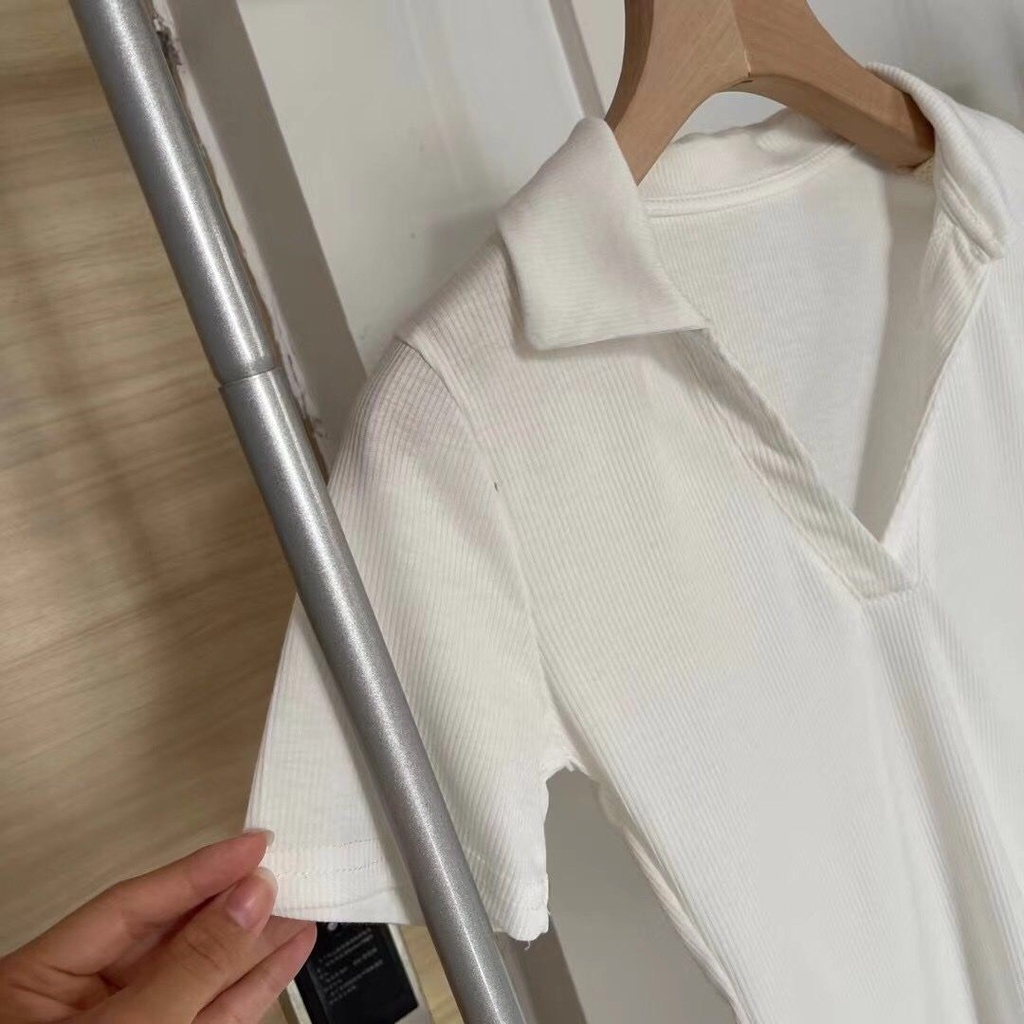 Áo Thun Len Tăm Xẻ Ngực Quảng Châu Giá Rẻ A061