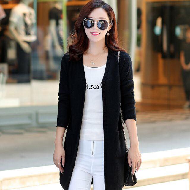 Áo khoác len cardigan lông cừu dáng dài - Loại 1 | BigBuy360 - bigbuy360.vn