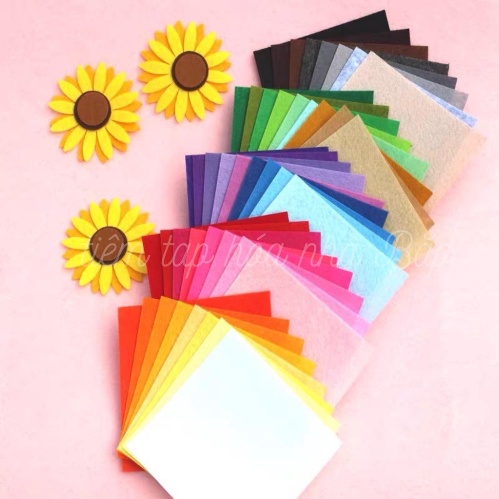 Lẻ 1 Tấm Vải Dạ Nỉ Nhiều Màu Kích Thước 30 x 30 - Phụ Liệu Handmade DIY