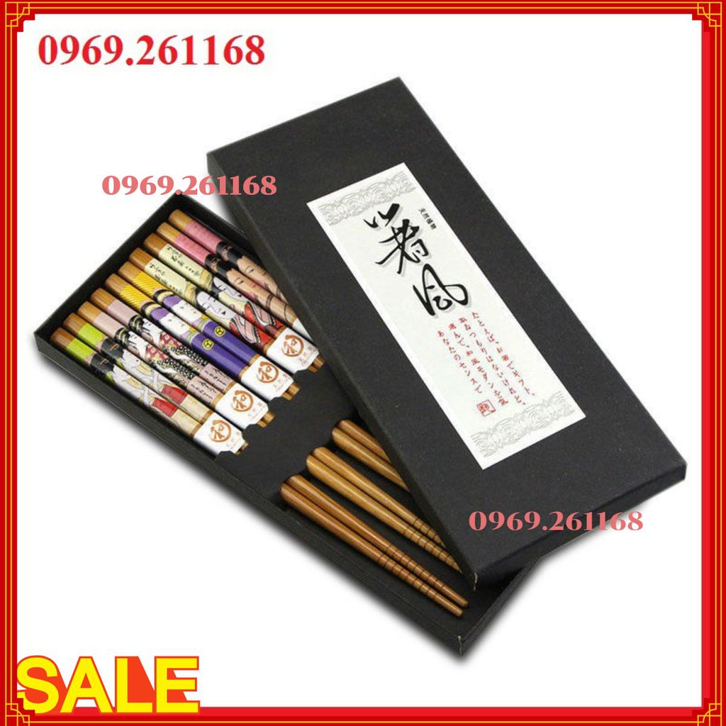 Bộ 5 đôi đũa Nhật hình cô gái