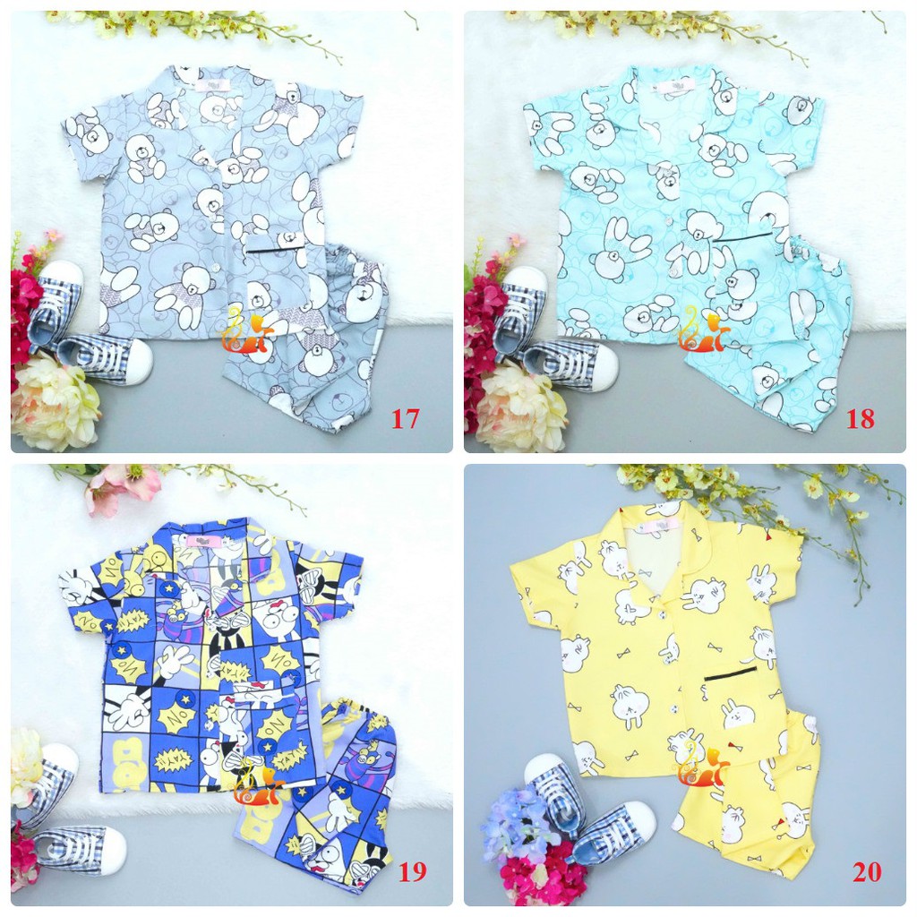 Đồ Bộ Mặc Nhà &quot;Quần Đùi&quot; Pijama Kate Thái - Size số 2 - Cho Bé 8 - 13kg. Từ 1 tuổi - 3 tuổi. (Phần 1).