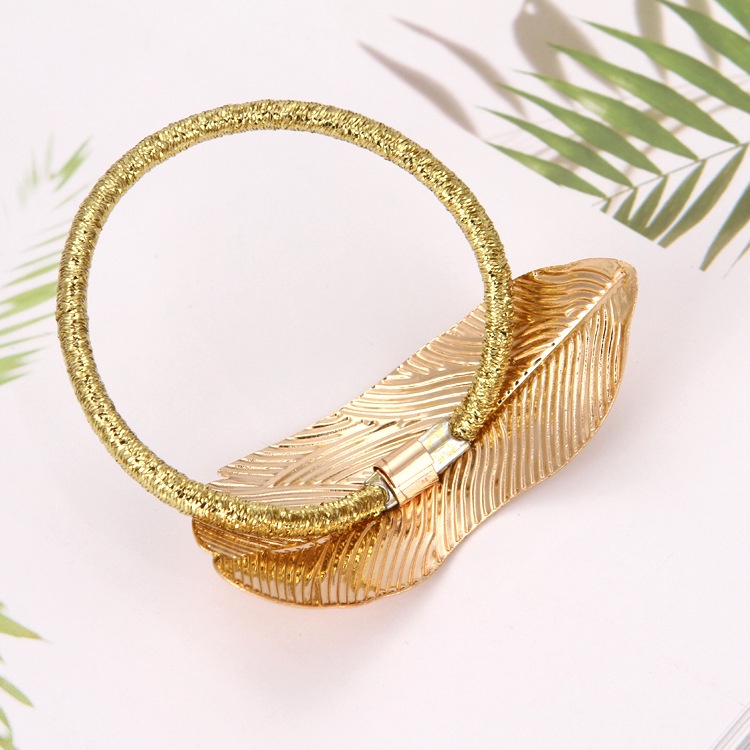Dây Cột Tóc Dây Buộc Tóc Kim Loại  Chiếc Lá Thời Trang Hàn Quốc Sang Chảnh Cho Nữ