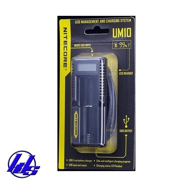 Máy sạc Nitecore UM10 loại 1 rảnh sạc được pin NiMh-NiCd-LIthium - Không kèm pin