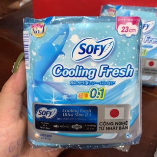 Băng Vệ Sinh Sofy Cooling Fresh Gói 8 miếng x 23cm Siêu Mỏng Cánh