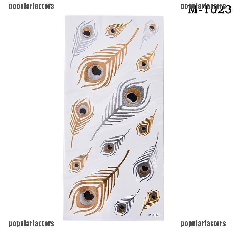 Hình Xăm Dán Chống Thấm Nước Hình Lông Vũ Màu Vàng Độc Đáo