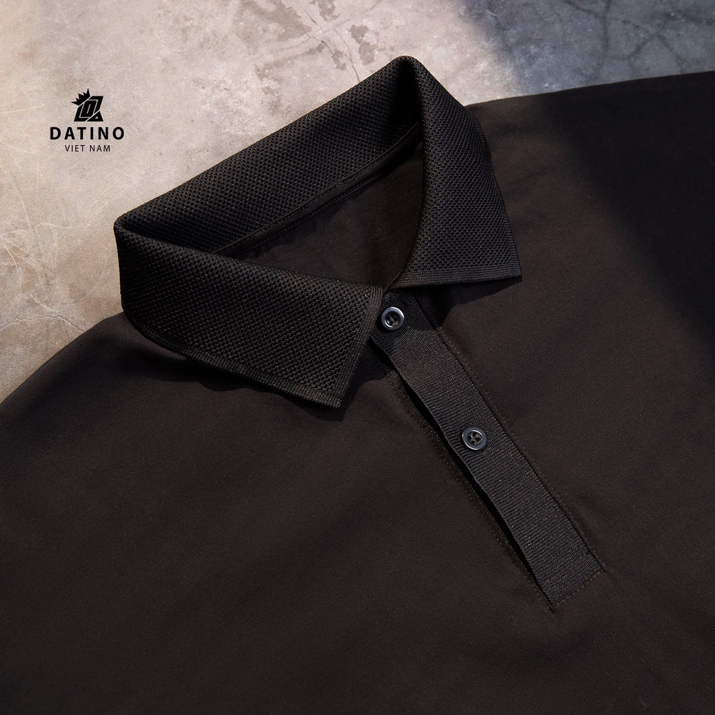 Áo polo nam streetwear DATINO form rộng tay lỡ 100% cotton 2 chiều định lượng đúng 250gsm