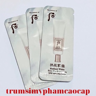 Combo 10 gói kem chống nắng dưỡng trắng Whoo Radiant White Sun Essence date 2025