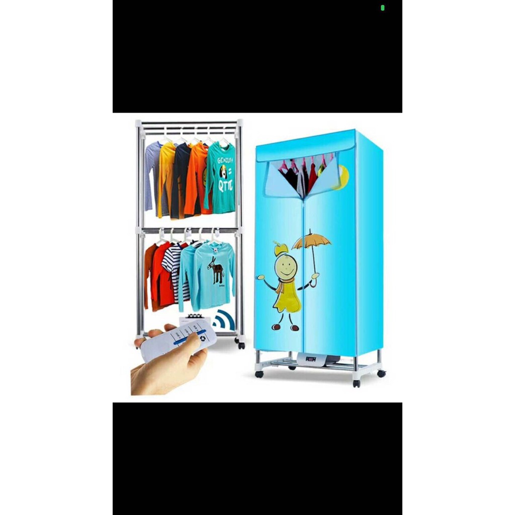 Tủ sấy quần áo công suất lớn 1500w .BH 12 tháng khung inox 2 tầng có điều khiển từ xa