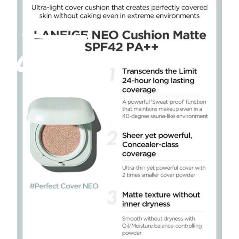 Phấn nước Laneige NEO CUSHION (kèm quà tăng, hàng chính hãng, bill đầy đủ) | BigBuy360 - bigbuy360.vn