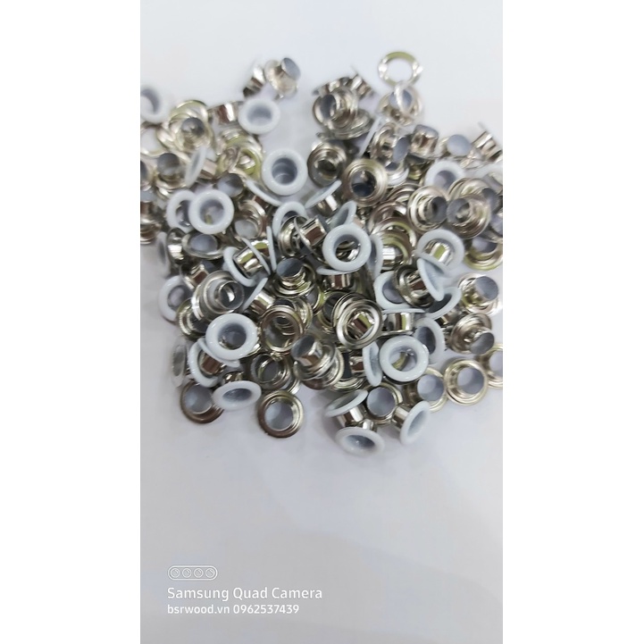 Khoen ore mắt cáo 4mm,5mm,6mm,8mm Bằng thau không gỉ Bọc sơn trắng Phụ liệu may mặc túi xách