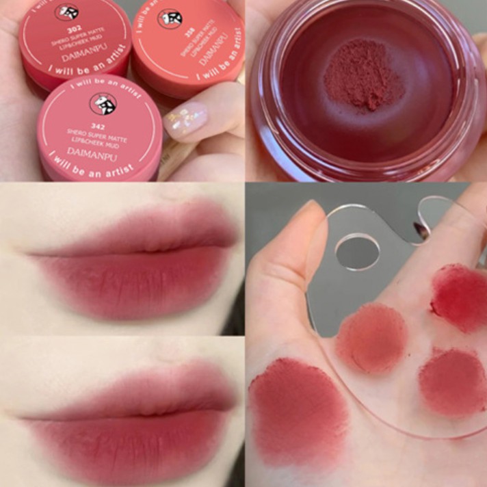 Son bùn lì Daimanpu Shero Matte Lip&amp;Cheek Mud