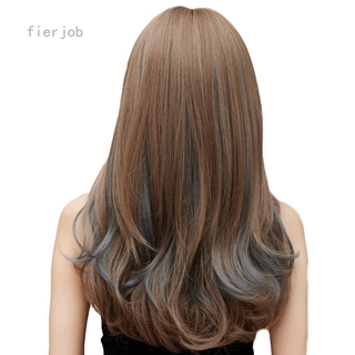 Fierjob Blonde Wigs Long Wavy Wigs with Bangs for Women Natural Looking Full Wigs Heat Resistant Synthetic Wigs for Daily Party Cosplay Wear