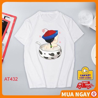 Áo thun nam nữ rẻ đẹp dễ thương in hình Tiểu Cương Thi vải dày dặn thoáng mát thấm hút mồ hôi AT432A