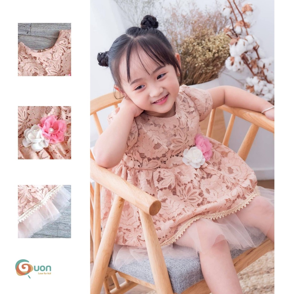 Đầm công chúa bé gái từ 6 - 15kg vải ren cao cấp Sunny nhí - GUON