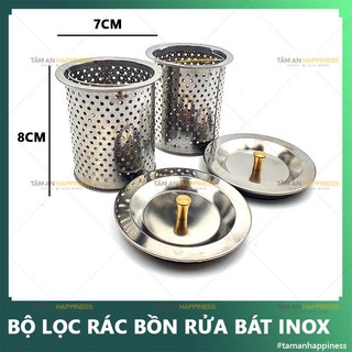 Bộ lọc rác bồn rửa chén kèm nắp đậy bằng inox chống han gỉ