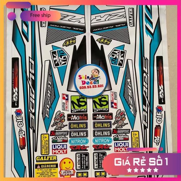 Tem xe Wave Blade 110 Y15zr xanh đen