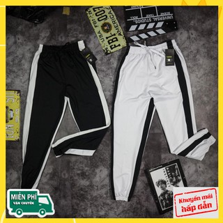 Quần thể thao nữ kiểu jogger phối trắng đen Trendsport (thời trang, cá tính)