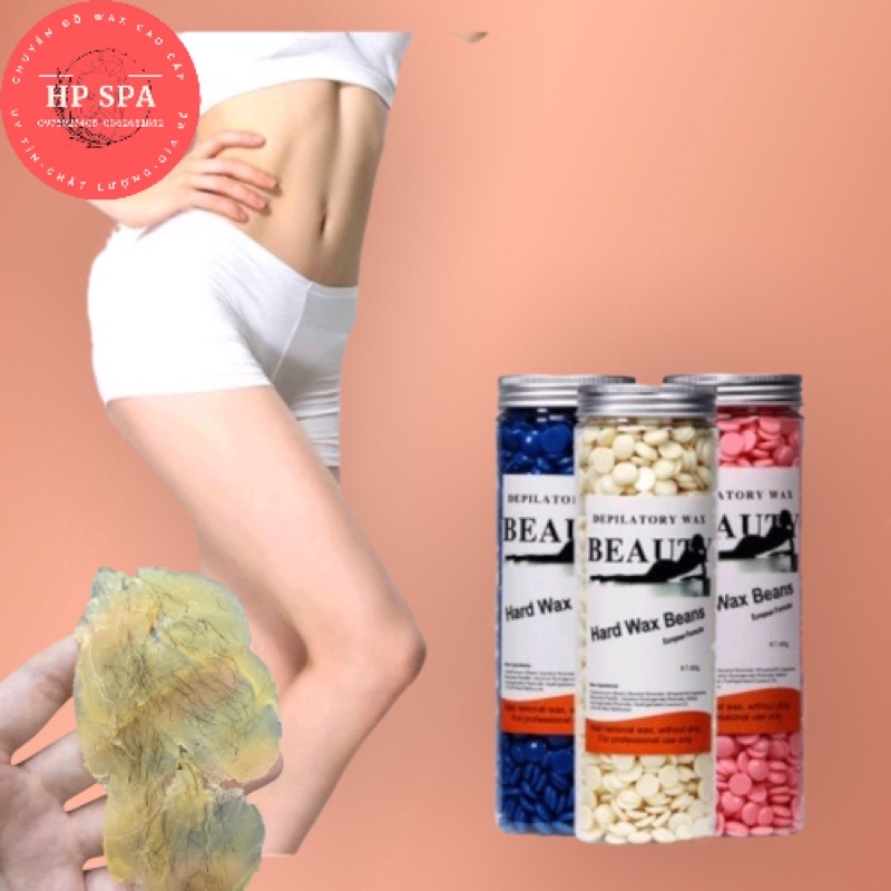 Sáp wax lông cao cấp dạng hạt đậu Hard Wax Beans đủ màu hộp 400g + tặng que gỗ