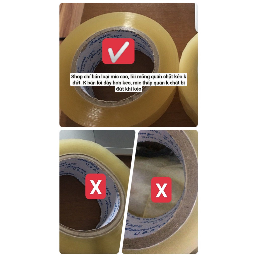 Băng keo trong 1.8kg 200yard (6 cuộn/cây) chất lượng cao đóng gói hàng hóa