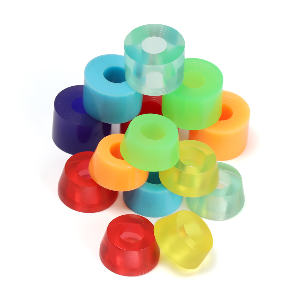 Set 4 Bánh Xe Trượt Ván Trượt PU 11 Màu Chống Sốc Chất Lượng Cao 24*11/16mm