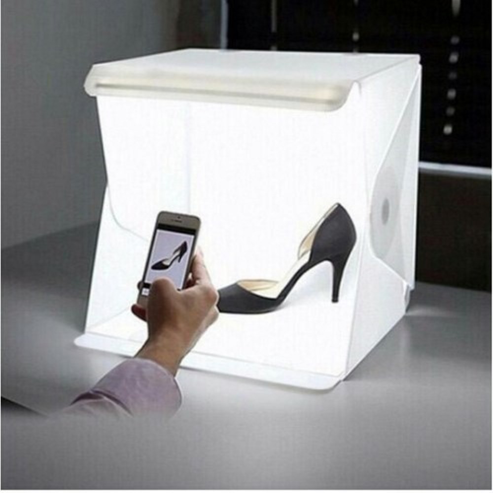 Hộp Chụp Hình Sản Phẩm 40x40cm 2 dãy đèn Led siêu sáng tặng kèm 6 nền_ bingo2020