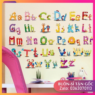 Tranh đề can, decal dán tường cho bé học bảng chữ cái nhảy múa, hình dán sticker cho bé học