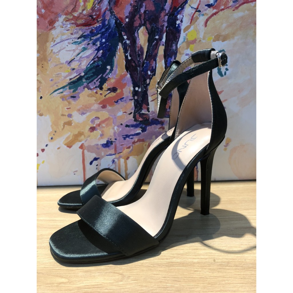 Giày Juno - Satin Cao gót "Màu xanh cổ vịt"